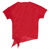 Tricou asimetric din bumbac cu imprimeu, roșu Benetton 229232 4