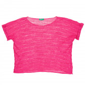 Tricou tricotat, roz Benetton 229311 