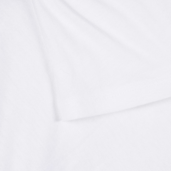 Bluză din bumbac cu o singură bretea și volane, albă Benetton 229343 3