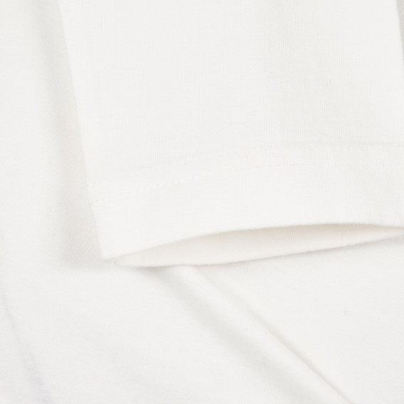 Bluză din bumbac cu aplicație, albă Benetton 229371 3