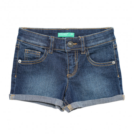 Pantaloni scurți din denim cu margine întoarsă, pentru fetițe Benetton 229427 