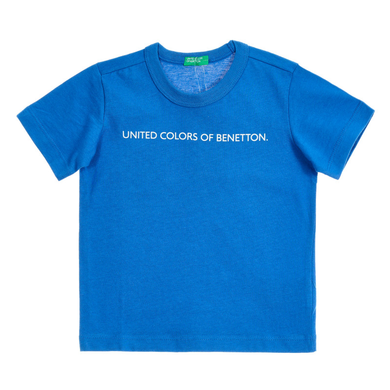 Tricou din bumbac cu sigla mărcii, în albastru  229553