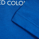 Tricou din bumbac cu sigla mărcii, în albastru Benetton 229555 3