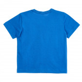 Tricou din bumbac cu sigla mărcii, în albastru Benetton 229556 4