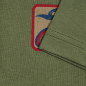 Tricou din bumbac cu inscripție, verde Benetton 229567 3