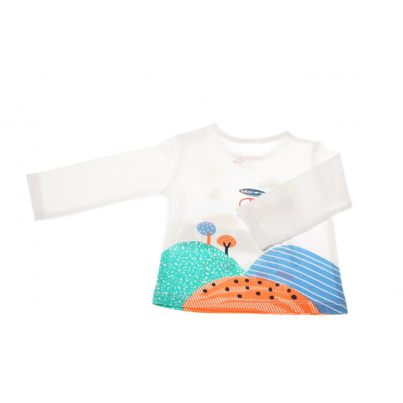 Bluză din bumbac cu mânecă lungă, cu imprimeu colorat pentru bebeluși Boboli 22958 2