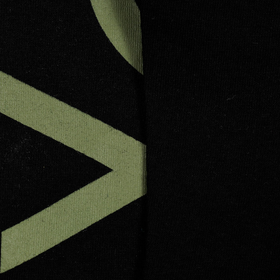Tricou din bumbac cu sigla și numele mărcii, negru Benetton 229587 3