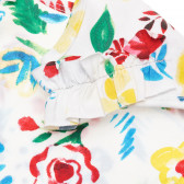 Bluză din bumbac cu volane și imprimeu floral, albă Benetton 229640 3
