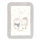  Pătură moale pentru bebeluși Love Pingus, 80x110 cm, gri Kikkaboo 229696 
