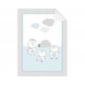  Pătură moale pentru bebeluși cu familia Sherpa Penguin, 110x140 cm, albastră Kikkaboo 229699 