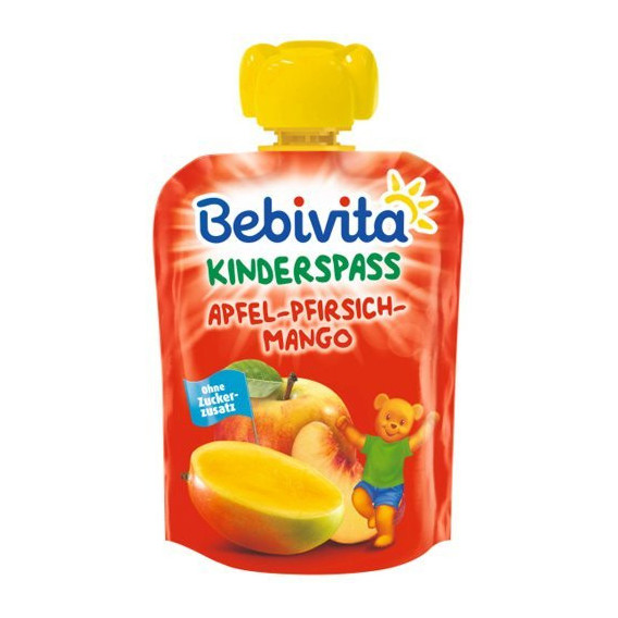 Micul dejun în pungă - măr, mango și piersică Bebivita 22989 