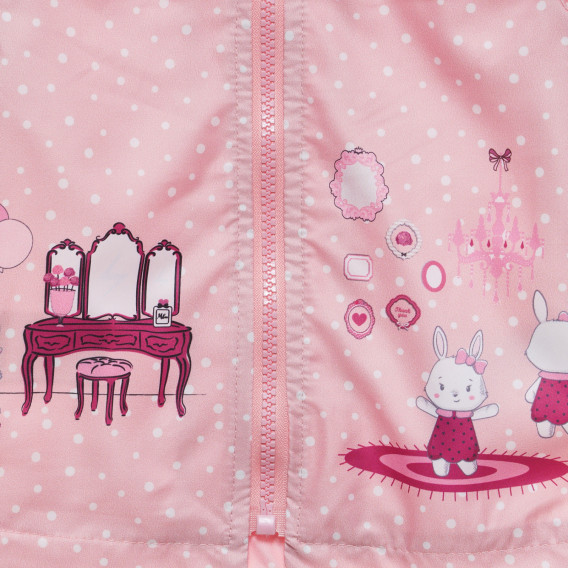 Geacă cu buline, aplicație și geantă pentru bebeluși, roz Midimod 230174 2