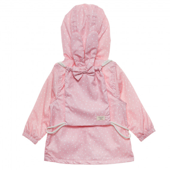 Geacă cu buline, aplicație și geantă pentru bebeluși, roz Midimod 230176 4