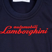 Hanorac de bumbac pentru băieți cu inscripție brodată, albastru închis Lamborghini 230201 2