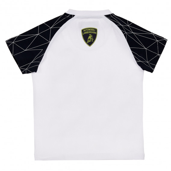 Tricou din bumbac cu logo-ul mărcii și mâneci contrastante Lamborghini 230207 4