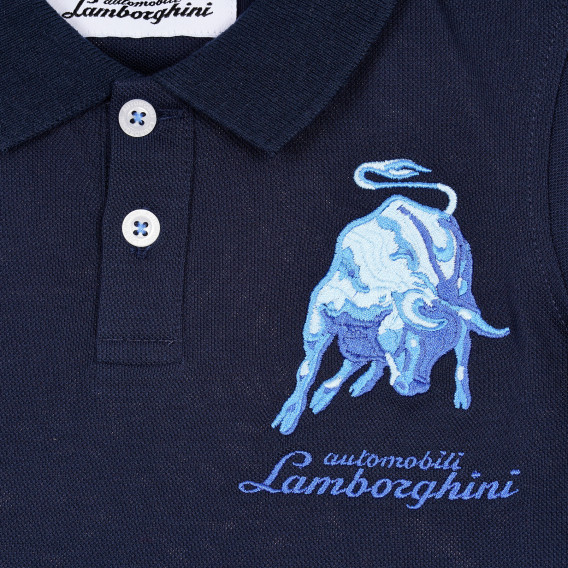 Tricou de bumbac pentru băieți, cu imprimeu taur și inscripție, albastru închis Lamborghini 230213 2