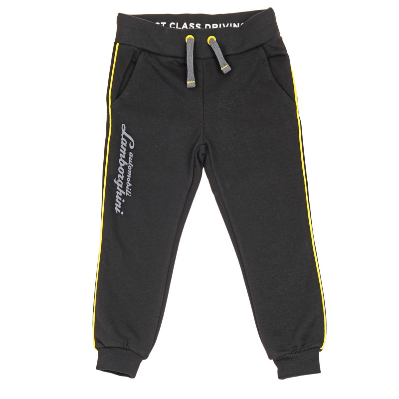 Pantaloni negri cu elemente galbene, pentru băieți  230216