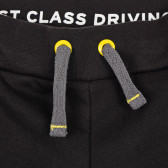 Pantaloni negri cu elemente galbene, pentru băieți Lamborghini 230217 2