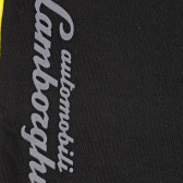 Pantaloni negri cu elemente galbene, pentru băieți Lamborghini 230218 3