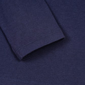 Bluză cu mânecă lungă albastru închis cu inscripție pentru fete Benetton 230237 3