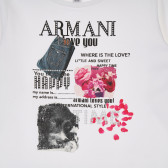 Bluză din bumbac cu mânecă lungă Armani cu imprimeu pentru fete Armani 230283 2