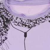 Bluză din bumbac cu mânecă lungă, de culoare violet pentru fete Armani 230287 2