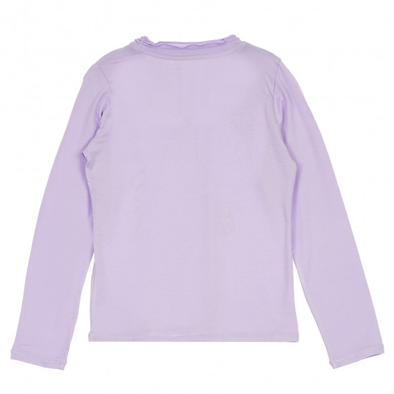 Bluză din bumbac cu mânecă lungă, de culoare violet pentru fete Armani 230289 4