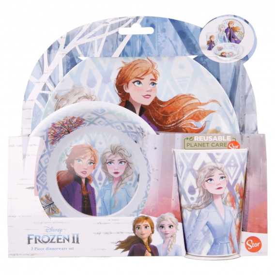 Set din melamină de 3 bucăți, cu imagine, Frozen Kingdom 2 Frozen 230408 2
