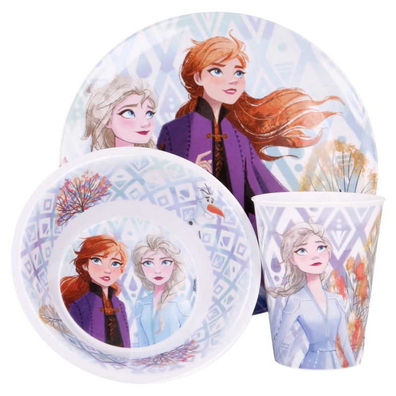 Set din melamină de 3 bucăți, cu imagine, Frozen Kingdom 2  230409