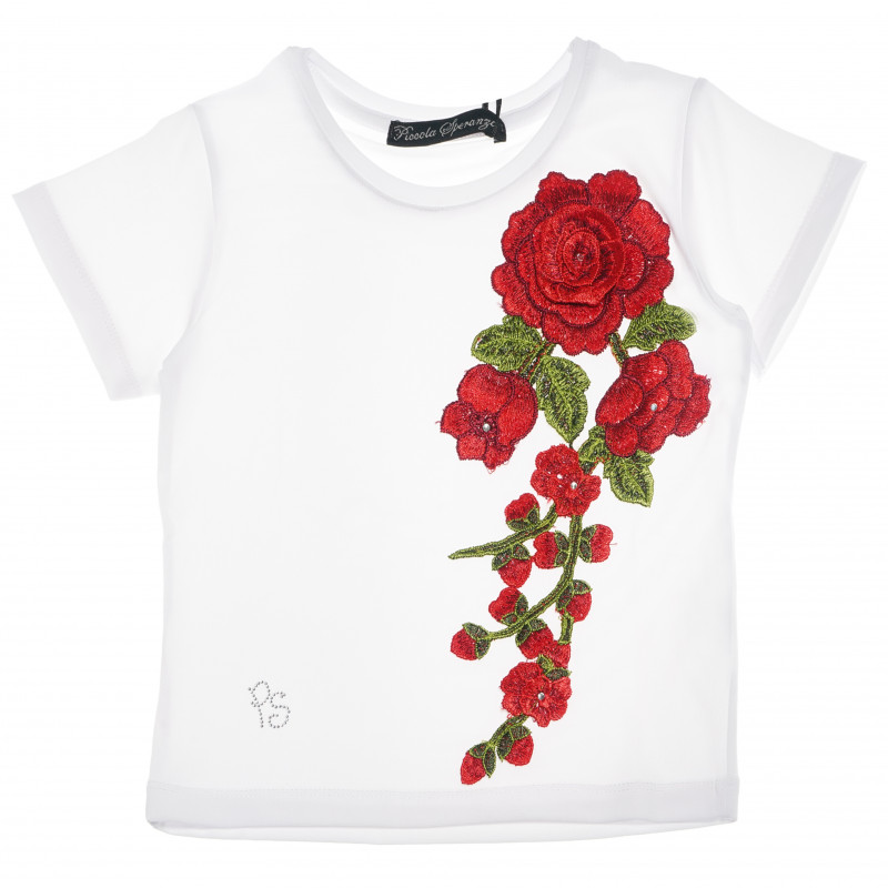 Bluză cu mânecă scurtă și imprimeu floral pentru fete  230701