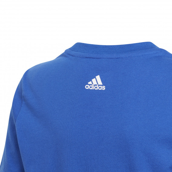 Tricou din bumbac model grafic, albastru Adidas 230879 5