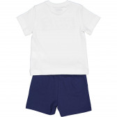 Set de tricou din bumbac cu pantaloni scurți pentru bebeluși, alb și albastru Rifle 230996 2