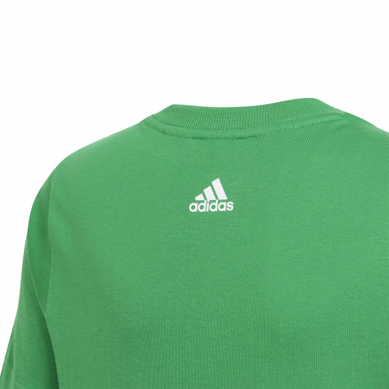 Tricou din bumbac grafic Tee, verde Adidas 231016 3