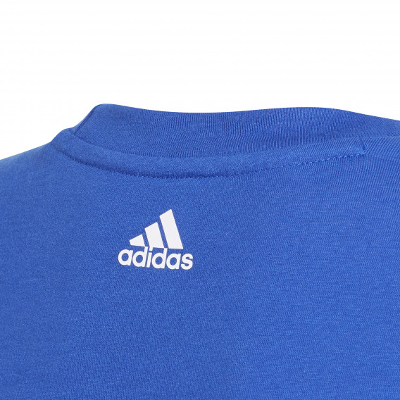 Tricou Essentials cu  Logo, din bumbac, albastru Adidas 231041 3