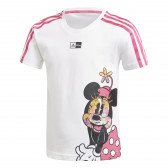 Tricou din bumbac cu imprimeu Minnie Mouse - alb Adidas 231138 