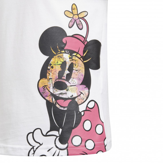 Tricou din bumbac cu imprimeu Minnie Mouse - alb Adidas 231141 4