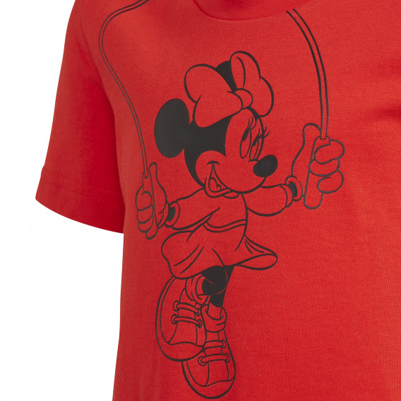 Tricou din bumbac cu imprimeu Minnie Mouse, roșu Adidas 231164 3