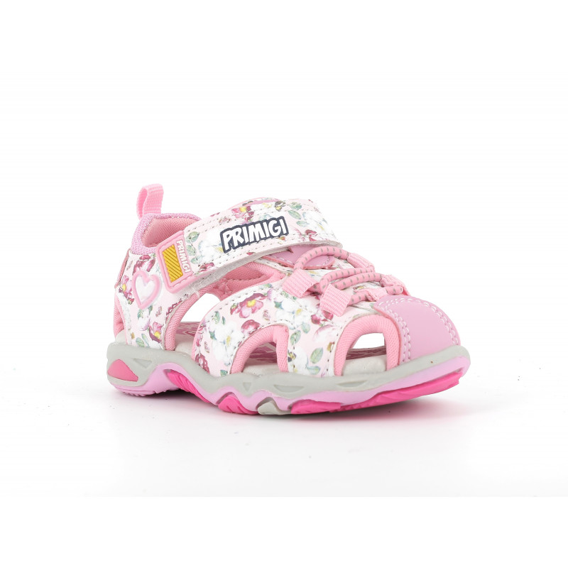 Sandale cu imprimeu floral, alb și roz  231209