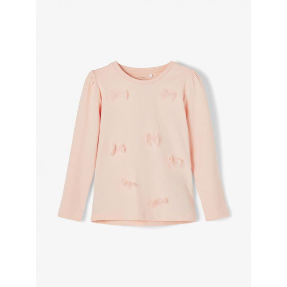 Bluză din bumbac organic cu panglici pentru bebelusi, roz Name it 231268 