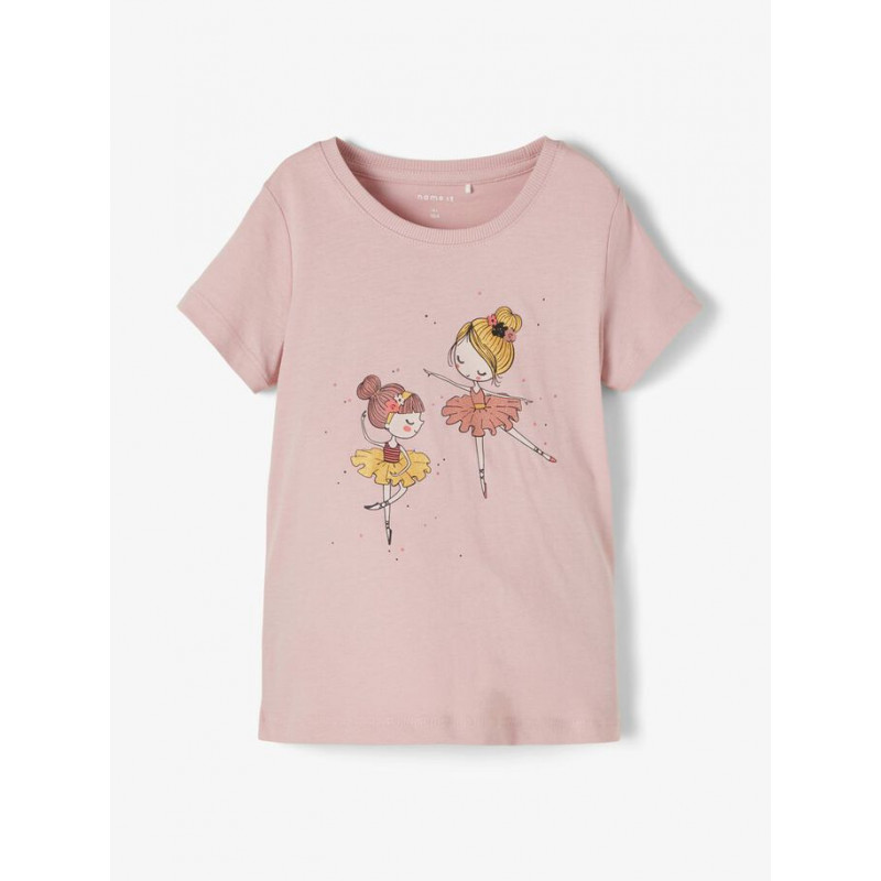 Tricou din bumbac organic cu inscripție pentru bebeluși, roz  231286