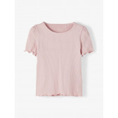 Bluză din bumbac organic cu mâneci bufante, roz Name it 231328 