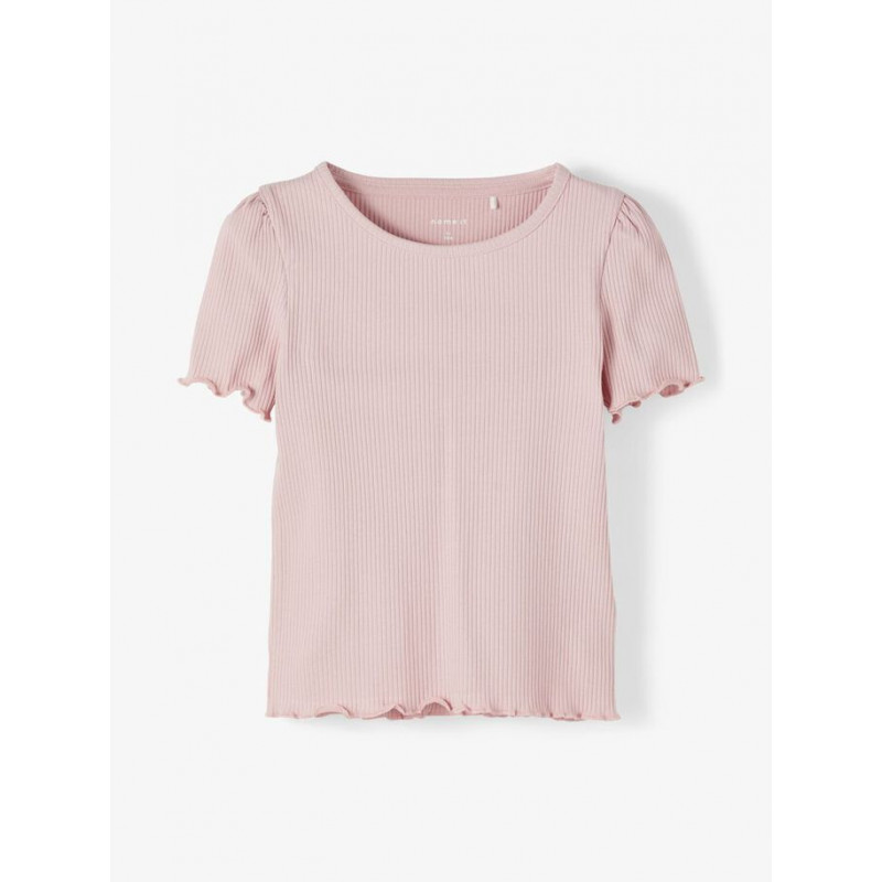 Bluză din bumbac organic cu mâneci bufante, roz  231328