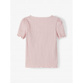 Bluză din bumbac organic cu mâneci bufante, roz Name it 231329 2