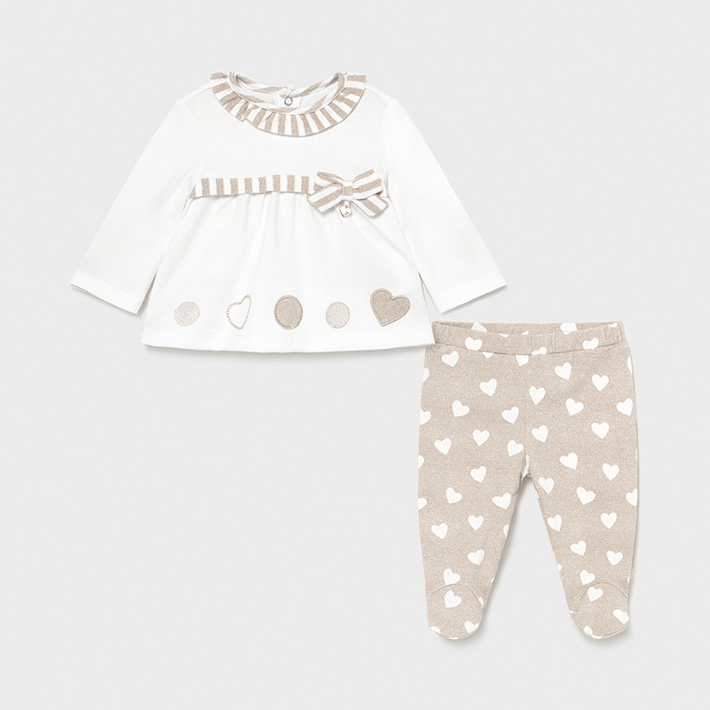 Set de bluză din bumbac și pantaloni cu botoșei pentru bebe  231425