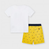 Set de tricou din bumbac cu pantaloni scurți, alb și galben Mayoral 231493 2
