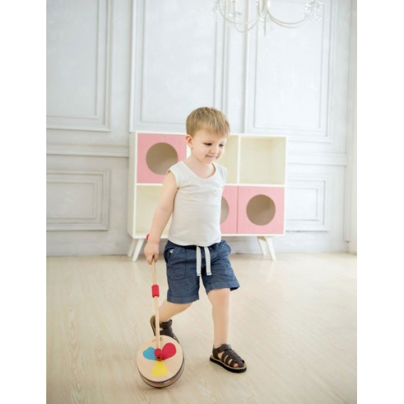 Jucărie de împins din lemn în culorile curcubeului Classic World 231566 3