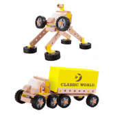 Set de construcție din lemn - camion robot, 55 de piese Classic World 231655 