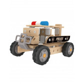 Set de construcție din lemn - mașină de poliție, 50 de piese Classic World 231672 