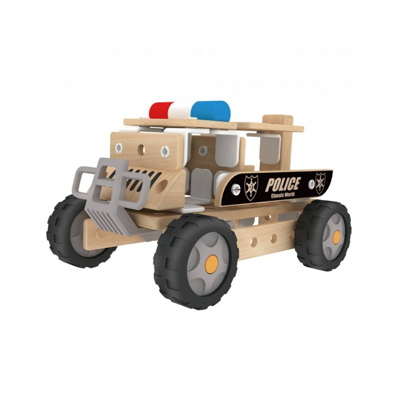 Set de construcție din lemn - mașină de poliție, 50 de piese  231672