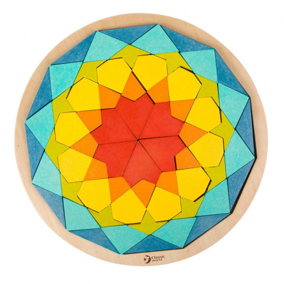Mozaic rotund din lemn - Mandala Classic World 231712 